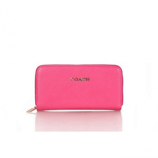 Coach Zip In Saffiano Small Pink Wallets FFH - Click Image to Close